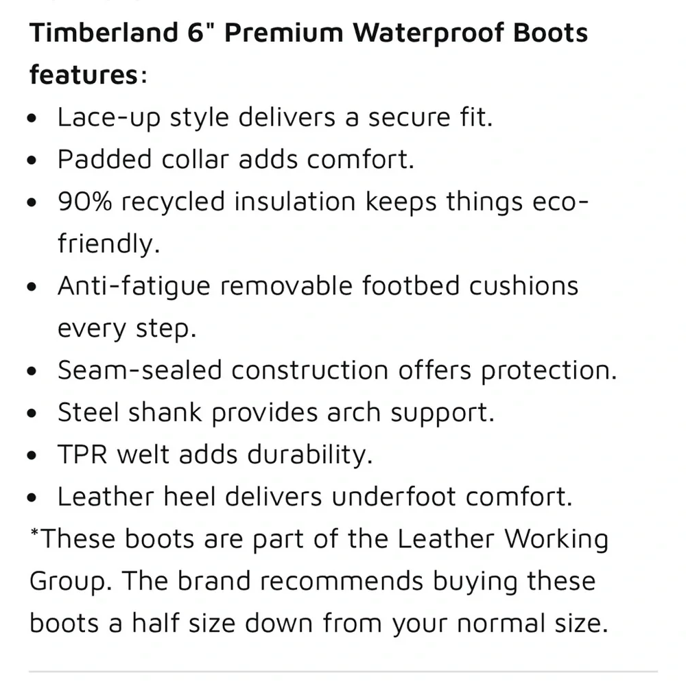 Timberland Men's Black Premium Leather Lace-Up Boots sz 11.5